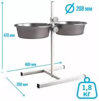 Миски, и поилки для животных, РЭМО, Мухтар-1, Подставка и миски, 1,75 л, 1 шт
