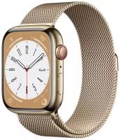 Умные часы Apple Watch Series 8 45 мм Steel Case GPS + Cellular, gold milanese