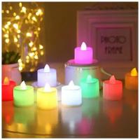 Свечи электронные, светодиодные / разноцветные 5 штук в наборе