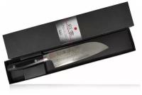 Набор ножей Нож сантоку Kanetsugu Saiun damascus, лезвие 17 см, черный