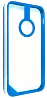 Чехол для iPhone 5С Бампер с резиновым колечком и противоударными резиновыми краями, синий