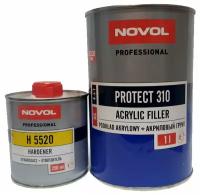 Грунт наполнитель акриловый Novol Protect 310 HS 4+1 Acrylic Filler серый 1 л. с отвердителем 0,25 л