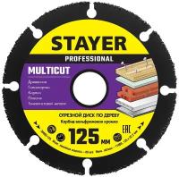 STAYER MultiCut 125х22,2мм, диск отрезной по дереву для УШМ