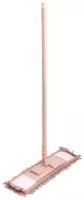 Швабра с телескопической ручкой DeNASTIA, 70-130см с насадкой из микрофибры, цвет розовый