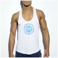 Майка-безрукавка "Fitness Badge Plain Tank Top - White" / ES Collection / Белый