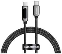 Кабель для быстрой зарядки с измерителем мощности, Baseus USB Type C - Кабель USB Type C 100 Вт (20 В / 5 А) 1 м, черный (CATSK-B01)