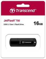 Комплект 4 штук, Флеш-память Transcend JetFlash 700, 16Gb, USB 3.1 G1, чер, TS16GJF700