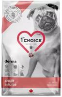Корм 1st Choice Derma All Breeds для собак, для кожи и шерсти, беззерновой, с лососем, 340 г