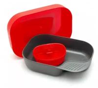 Пластиковый портативный набор посуды Wildo Camp-A-Box Basic, красный