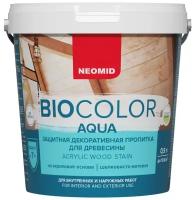 NEOMID антисептик защитная декоративная пропитка для древесины BIO COLOR aqua, 1 кг, 0.9 л, Морозное небо