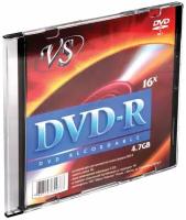 Диск DVD-R VS, 4,7 Gb, 16x, Slim Case (1 штука), VSDVDRSL01