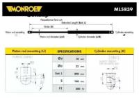 MONROE ML5839 Амортизатор крышки багажника