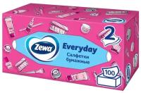 Салфетки косметические ZEWA Everyday 100шт для лица в коробке