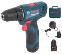 Дрель-шуруповерт аккумуляторная Bosch GSR 120, 06019G8020, 12 В Li-ion 2x2 Ач