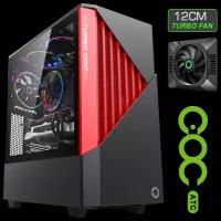 Корпус GameMax Contac COC BR MFG. T806 без БП (ATX, Черн.-кр, USB3.0, Зак. стекло,1*120мм+ MB turbo fan)