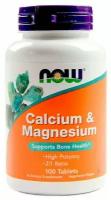 NOW Foods Calcium Magnesium 500/250 мг 100 таблеток