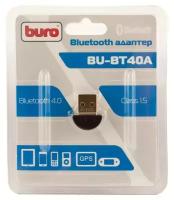 Адаптер USB Buro BU-BT40A Bluetooth 4.0EDR class 1.5 20м черный