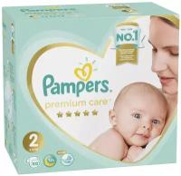 Подгузники комплект 102 шт. PAMPERS (Памперс) "Premium Care", размер 2 (4-8 кг), 8001090646323