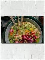 Картина интерьерная на рельефной доске Разное Еда (суп, блюдо, салат, food, bar, drinks) - 4049