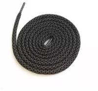 Шнурки LENKO светоотражающие для Изи Буст / Yeezy Boost черно-серые 120 см