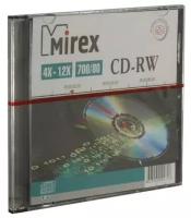 Диск CD-RW Mirex 700 Mb, 12х, Slim Case (1), (1/200)