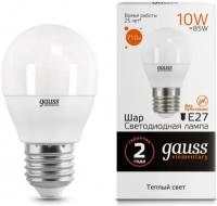 Светодиодная лампа Gauss LED Elementary Шар 10W E27 710lm 3000K (упаковка 10 шт.)