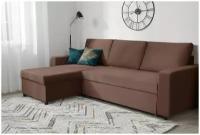 Диван-кровать угловой Торонто 2022 (металлическая рамка), шоколадный (Balance 235), диван выкатной, раскладной, трансформер