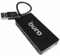 Разветвитель Buro USB 2.0 4 порт. черный BU-HUB4-U2.0-Slim