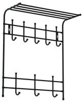 Вешалка настенная с полкой на 8 крючков, 60x25x74,5 см, цвет медный антик