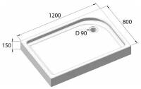 Душевой поддон 120x80 BelBagno Tray TRAY-BB-AH-120/80-15-W-R