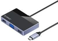 USB-концентратор ORICO DM-7P, разъемов: 2, 16 см, черный