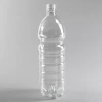 Бутылка одноразовая, 1 л, ПЭТ, без крышки, цвет прозрачный (100шт.)