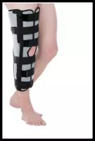 Тутор для полной фиксации коленного сустава, замена гипса, при переломах, 6 усиливающих лент, высота 60 см