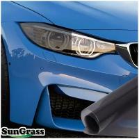 SunGrass / Светло-черная гибридная защитная антигравийная пленка для фар автомобильная на полиуретановой основе - 30х100 см