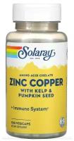 Solaray, Zinc Copper with Kelp & Pumpkin Seed, 100 VegCaps