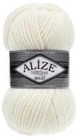 Пряжа для вязания ALIZE 'Superlana maxi' 100 г, 100 м (75% акрил, 25% шерсть) ТУ (62 светло-молочный), 5 мотков