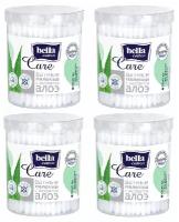 BELLA Палочки ватные Cotton Care с экстрактом алоэ в пластиковой банке, 100 шт в уп, 4 уп. /