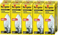 Лампа накаливания Navigator 94 329 NI-B, свеча, 60 Вт, Е27, упаковка 10 шт