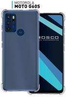 Противоударный чехол для Motorola Moto G60s (Моторола Мото Г60с) усиленные углы и защита модуля камер, силиконовый прозрачный ROSCO