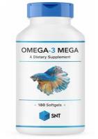 Omega-3 MEGA + Vitamin E (омега, рыбий жир, жирные кислоты, витамин Е) 180 капсул, SNT