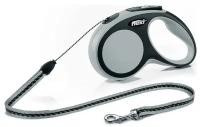 Поводок-рулетка для собак Flexi New Comfort M тросовый серый 5 м