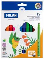 Набор фломастеров Milan Conic на водной основе 12 цветов в картонной упаковке