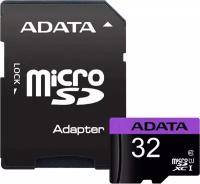 ADATA Карта памяти 32ГБ ADATA AUSDH32GUICL10-RA1 microSD HC UHS-I Class10 + адаптер