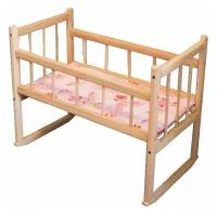 Кроватка-качалка для кукол деревянная