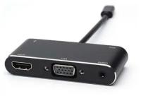 Переходник HDMI VGA 0.1м Atcom AT2810 круглый черный