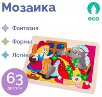 Мозаика Красная шапочка, деревянные головоломки-пазлы, настольные игры для детей, мозаики для детей Крона