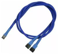 Разветвитель Nanoxia 3-pin в 2 х 3-pin, 60см .синий NX3PY60B