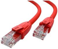 GCR Патч-корд прямой 0.3m UTP кат.6, красный, 24 AWG, литой, ethernet high speed, RJ45, T568B