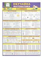 Плакат "Обучайка по математике 3-4 класс" А2