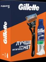 Подарочный набор Gillette Fusion5 (бритва + пена для бритья)